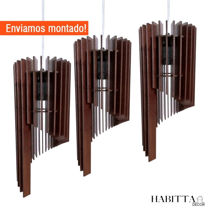 Kit com 3 Luminárias Pendentes