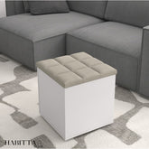 Puff Baú Suede Decorativo Organizador