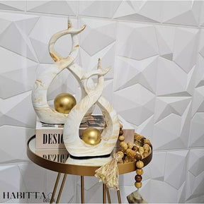 Dupla de vaso decorativo de escultura abstrata
