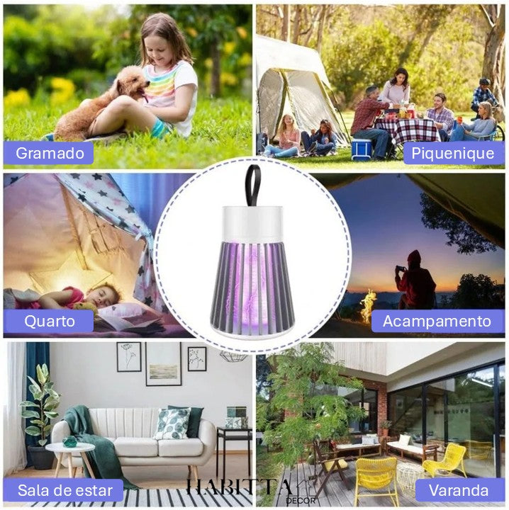 Lâmpada Elétrica Mata Mosquitos Ultravioleta USB Recarregável