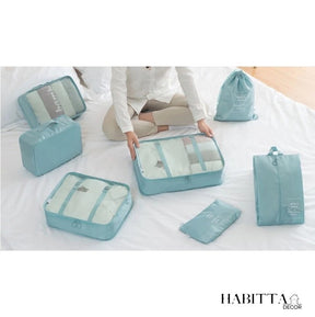 Kit 8 Bolsas Organizadoras a Prova D'água Para Viagem