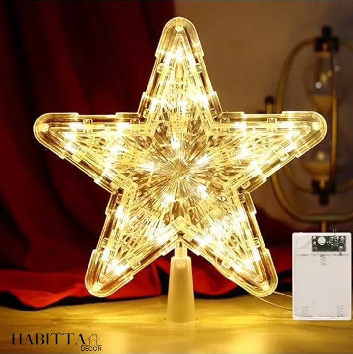 Estrela LED Topo de Árvore 23cm