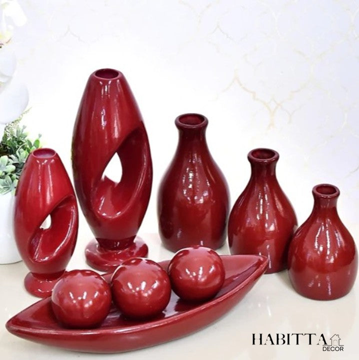 Conjunto 9 Peças de Vasos Cerâmica para Enfeite