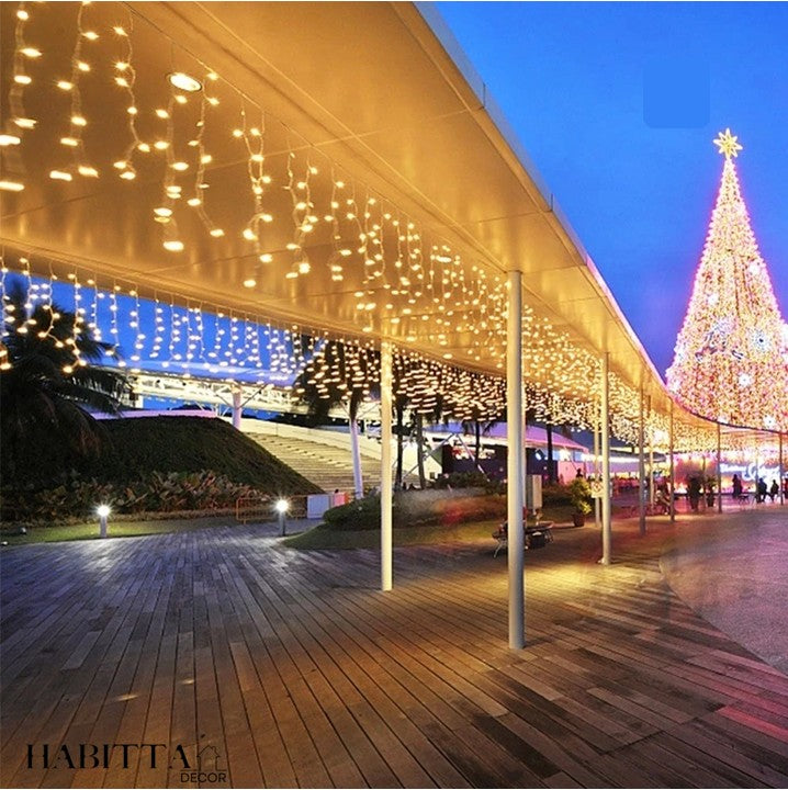 Pisca Pisca Cascata de Natal com 400 LEDs e 8 funções