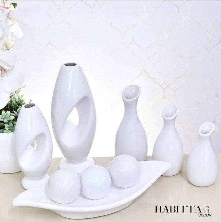 Conjunto 9 Peças de Vasos Cerâmica para Enfeite