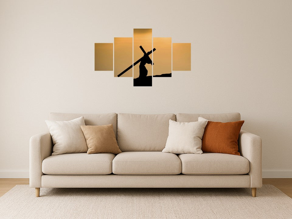 Quadro Mosaico Religioso Jesus — Decoração de Fé e Inspiração para Seu Lar