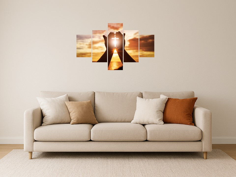 Quadro Mosaico Religioso Jesus — Decoração de Fé e Inspiração para Seu Lar