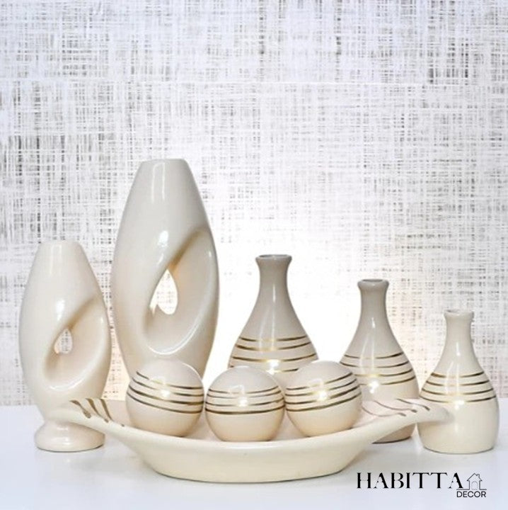 Conjunto 9 Peças de Vasos Cerâmica para Enfeite