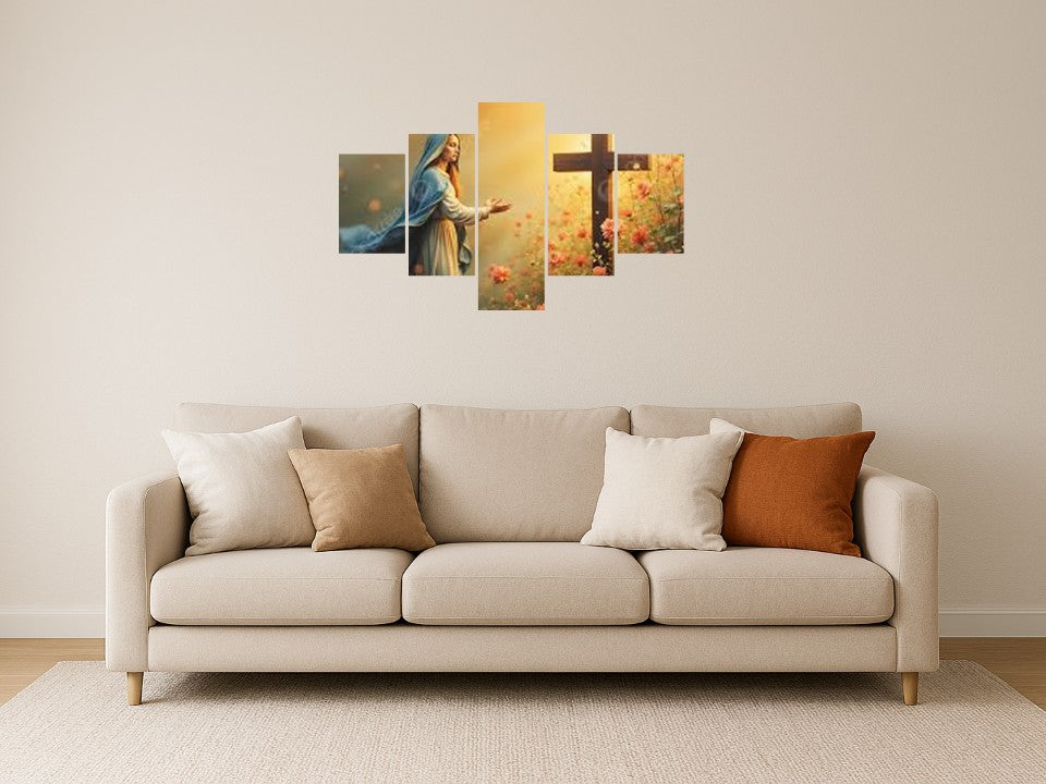 Quadro Mosaico Religioso Jesus — Decoração de Fé e Inspiração para Seu Lar