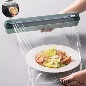 Dispenser e cortador de papel filme PVC