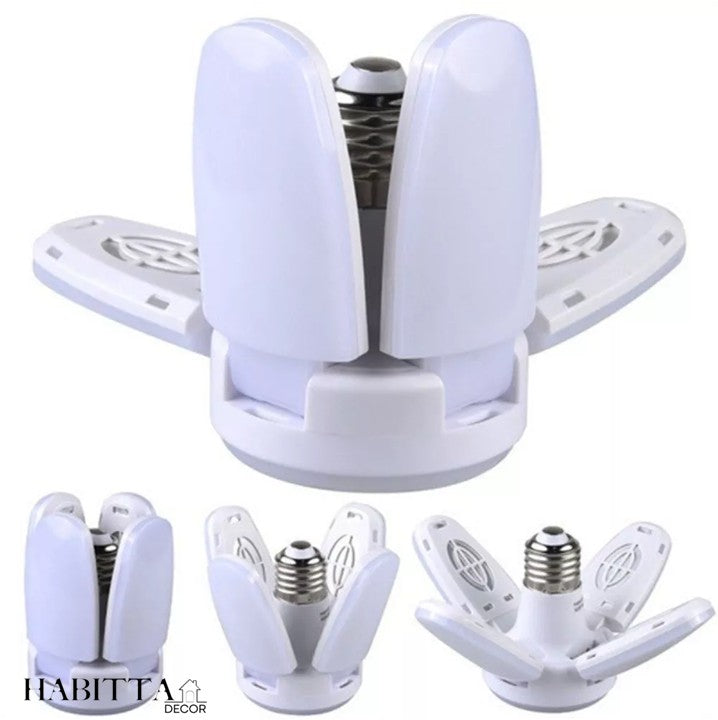 Lâmpada LED dobrável em forma de ventilador