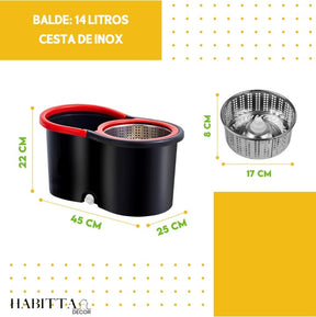 Mop com Cabo de 140 cm + 2 Refis