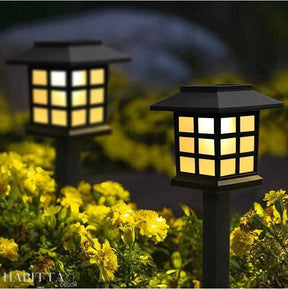 Kit Luminaria Solar de Espeto para Jardim - LED Recarregável