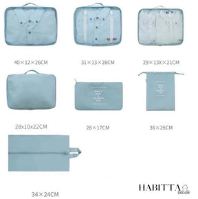 Kit 8 Bolsas Organizadoras a Prova D'água Para Viagem