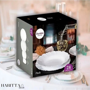 Aparelho de Jantar 24 Peças Duralex Opaline Pétala