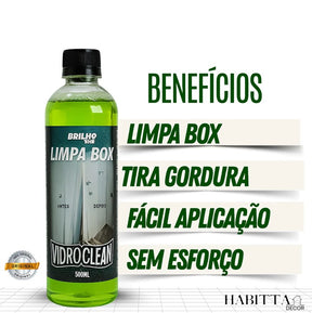 Limpa Vidro de Box Blindex - Removedor de Chuva Ácida 500ml + Brinde!