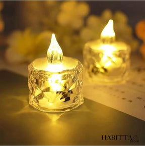 Vela de LED Decorativa 24 Peças - Cristal Transparente