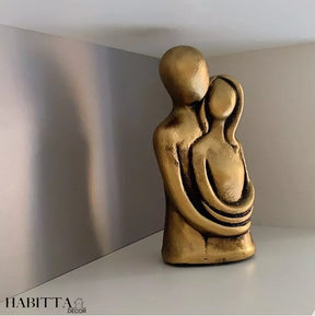 Estatueta Casal Abraçando - Dourado Envelhecido