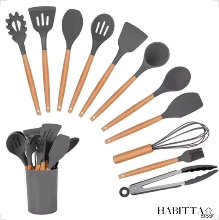 Kit Completo Jogo Utensílios de Cozinha Luxo 19 Peças