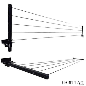 Varal de Parede Retrátil em Aço Dobrável