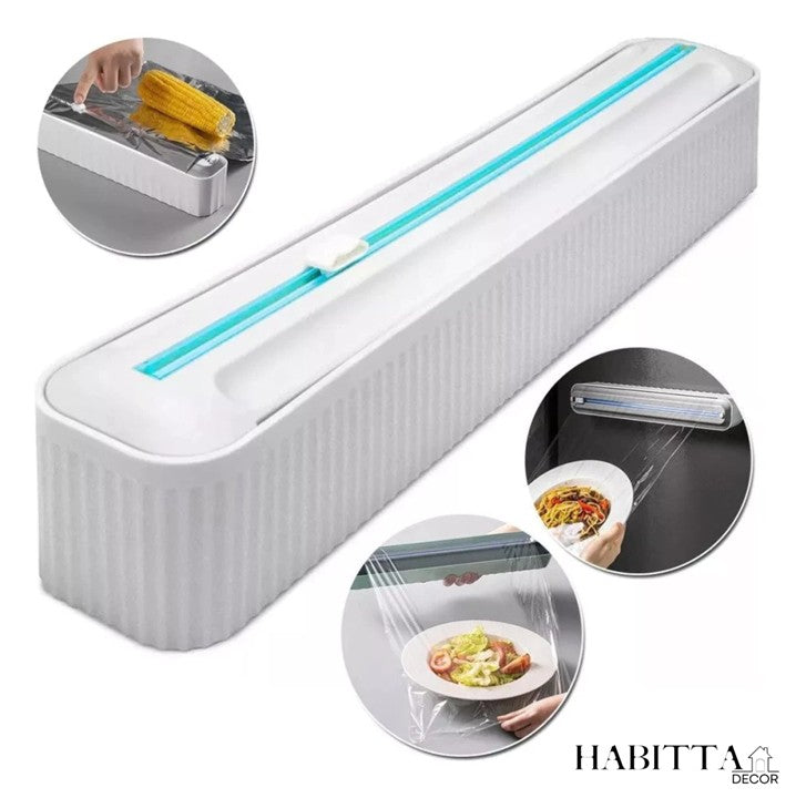 Dispenser e cortador de papel filme PVC