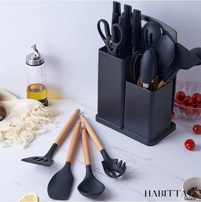 Kit Completo Jogo Utensílios de Cozinha Luxo 19 Peças
