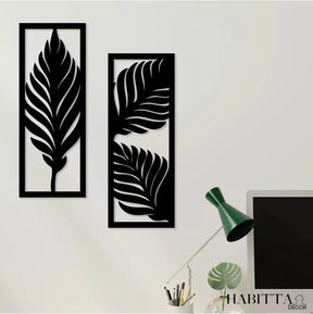 Trio de Folhas decorativa para parede em MDF decoracão
