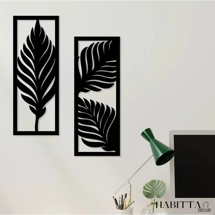 Trio de Folhas decorativa para parede em MDF decoracão