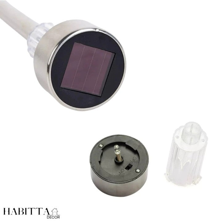 Kit de balizador de luz solar - Decoração de jardim, quintal e fachada - branco quente