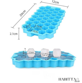 Forma de Gelo 37 cavidades silicone com formato de favo mel + tampa