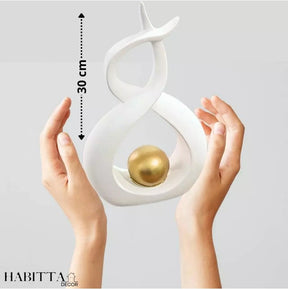 Dupla de vaso decorativo de escultura abstrata