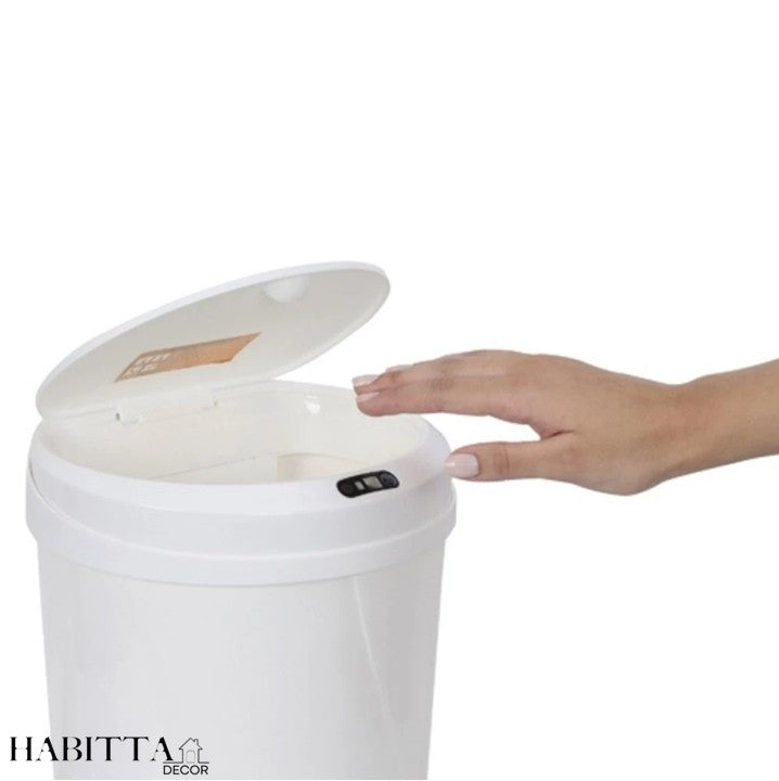 Lixeira Automática Redonda 12 Litros com Sensor Banheiro Cozinha Escritório