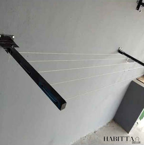 Varal de Parede Retrátil em Aço Dobrável