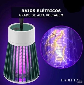 Lâmpada Elétrica Mata Mosquitos Ultravioleta USB Recarregável