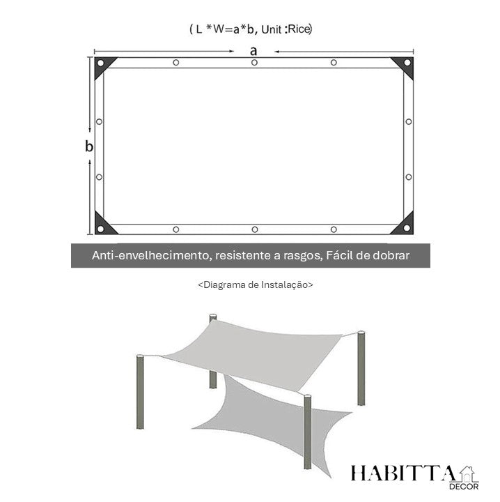 Tela Toldo Shade 90% Sombra Proteção UV