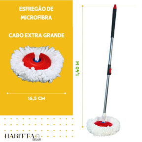 Mop com Cabo de 140 cm + 2 Refis