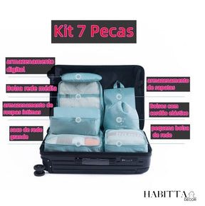 Kit 8 Bolsas Organizadoras a Prova D'água Para Viagem
