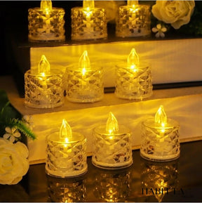 Vela de LED Decorativa 24 Peças - Cristal Transparente