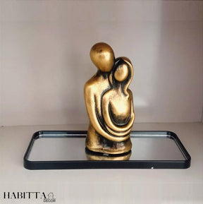 Estatueta Casal Abraçando - Dourado Envelhecido