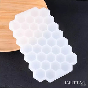 Forma de Gelo 37 cavidades silicone com formato de favo mel + tampa