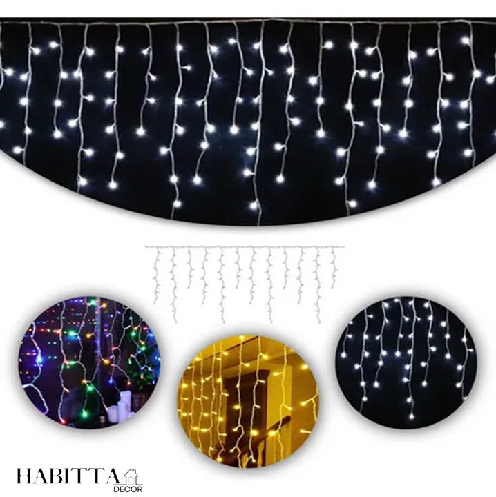 Pisca Pisca Cascata de Natal com 400 LEDs e 8 funções