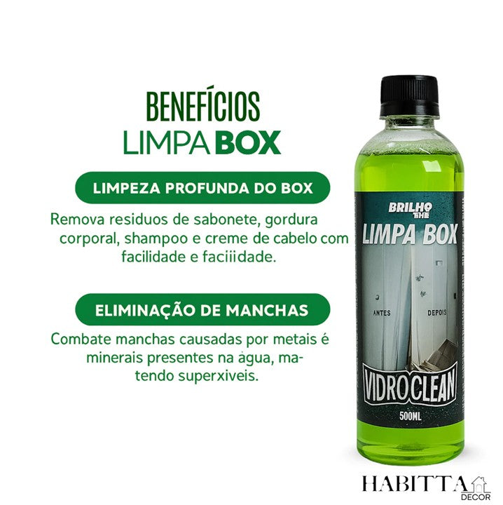 Limpa Vidro de Box Blindex - Removedor de Chuva Ácida 500ml + Brinde!