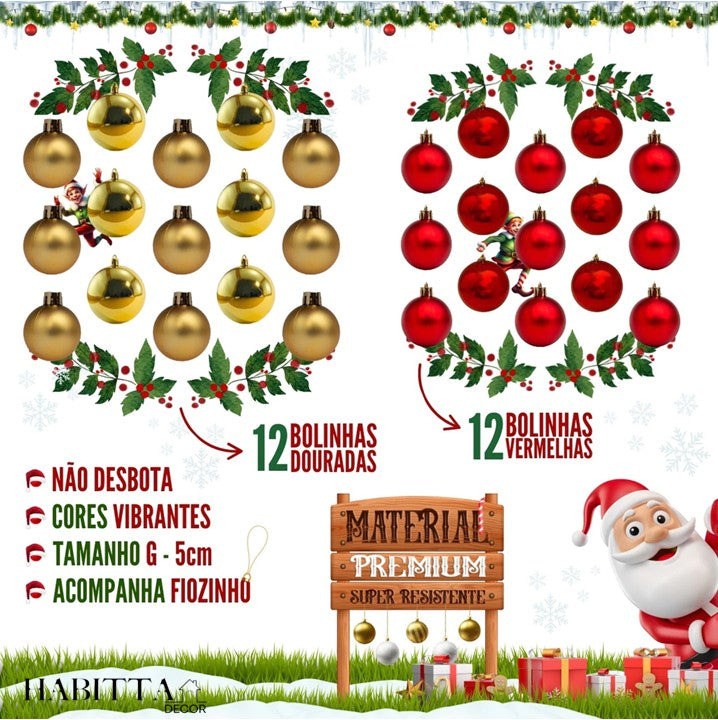 Kit Completo com Árvore de Natal Decorada