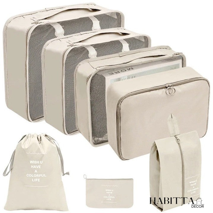 Kit 8 Bolsas Organizadoras a Prova D'água Para Viagem