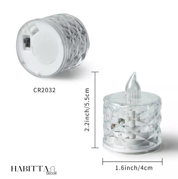 Vela de LED Decorativa 24 Peças - Cristal Transparente