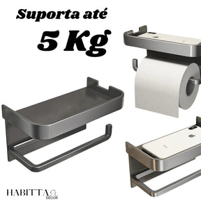 Suporte de Papel Higiênico Premium com Apoio para Celular