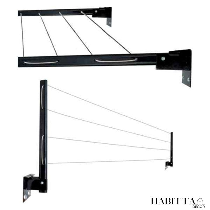 Varal de Parede Retrátil em Aço Dobrável