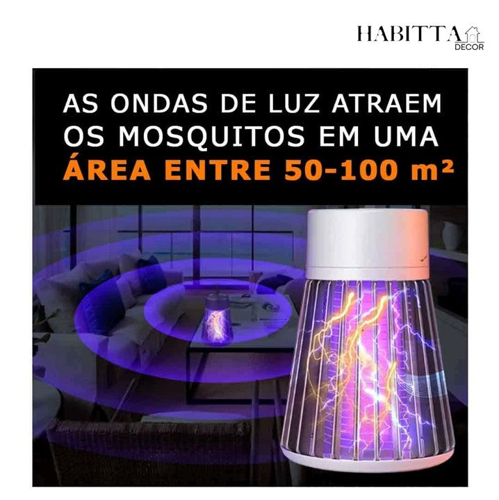 Lâmpada Elétrica Mata Mosquitos Ultravioleta USB Recarregável