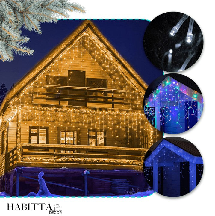 Pisca Pisca Cascata de Natal com 400 LEDs e 8 funções