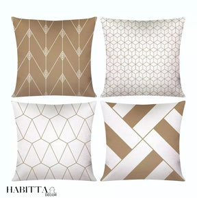 Kit com 4 Capas para Almofada Decorativa de Nata